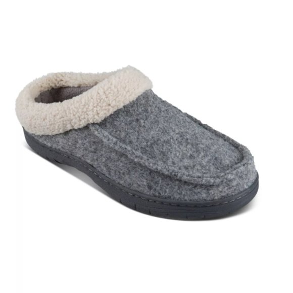 HAGGAR Men's Felt Clog Slippers with Fleece Collar - Picture 1 of 10